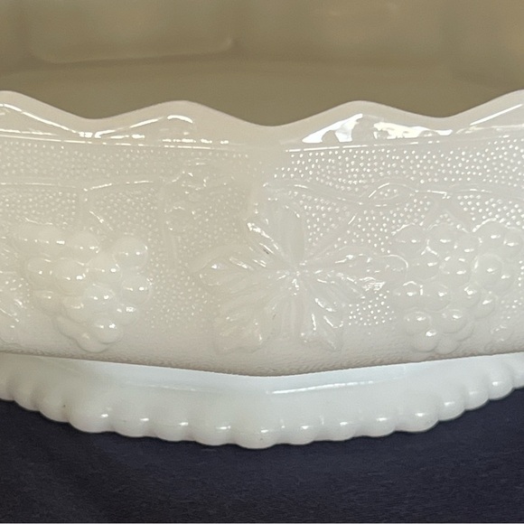 Vintage Footed Milk Glass Bowl - Picture 10 of 11
